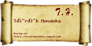 Török Havaska névjegykártya